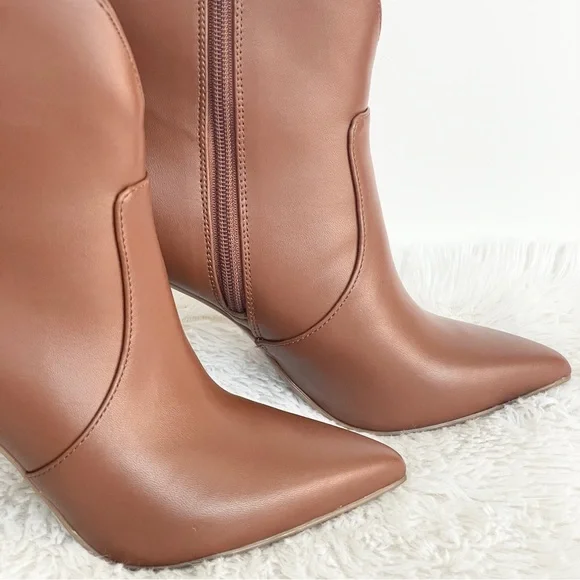 NWT 9.5 Nine West light brown stiletto pointed toe booties - Picture 10 of 10